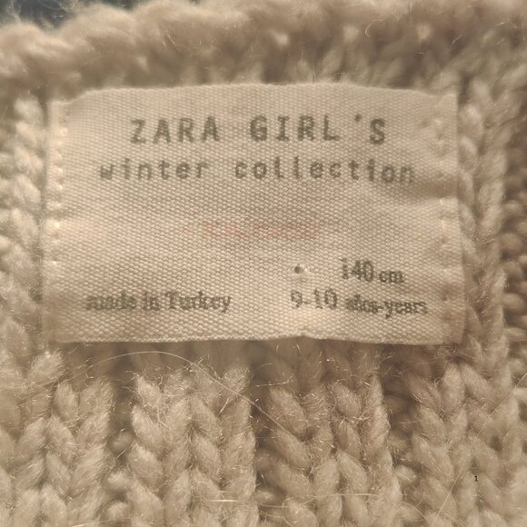 ZARA Girl’s Cozy Popcorn Knit Sweater Beige Size 9–10 Years 140 cm - Picture 4 of 4
